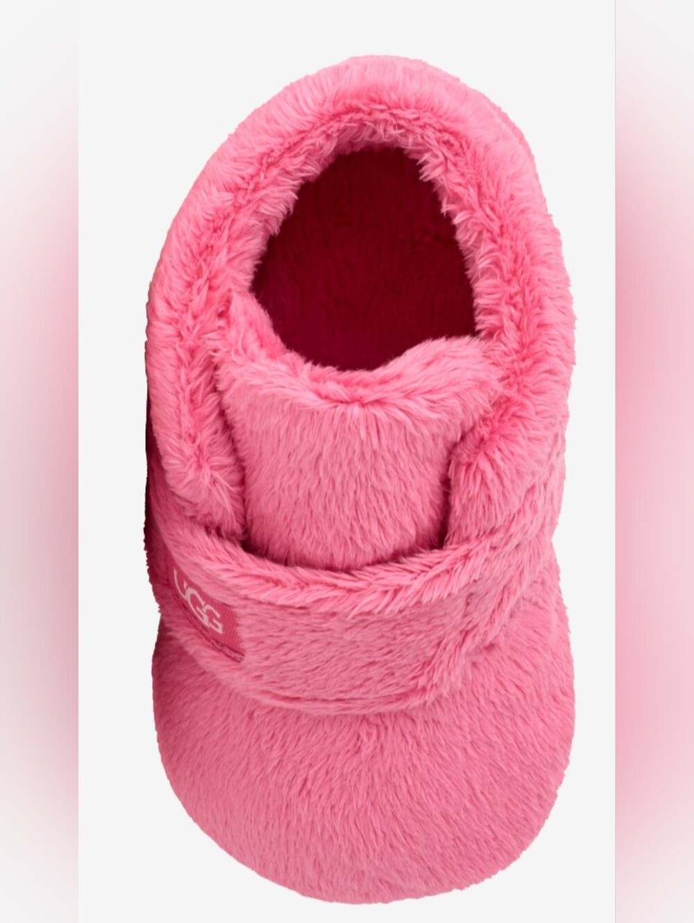 UGG Bixbee Pink Fuzzy Baby Slippers Size 2/3 NIB MSRP $39.99 - Picture 3 of 10